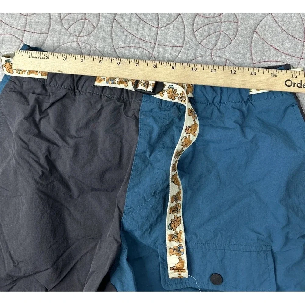 Teddy Fresh Mens Color Block Nylon Shorts Size‎ Small Belted Casual Outdoor